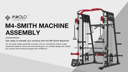 Smith Machine Home Gym, 2200 Lbs Power Rack Cage with Cable Crossover, Power Rack with 1200LB Capacity Adjustable Weight Bench and 370 Lbs Weight Plate, Total Body Strength Training Equipment