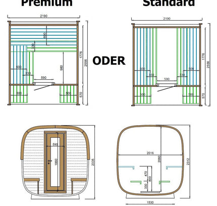 SAUNA EVOLUTION® Square Sauna Luxe Refresh 5