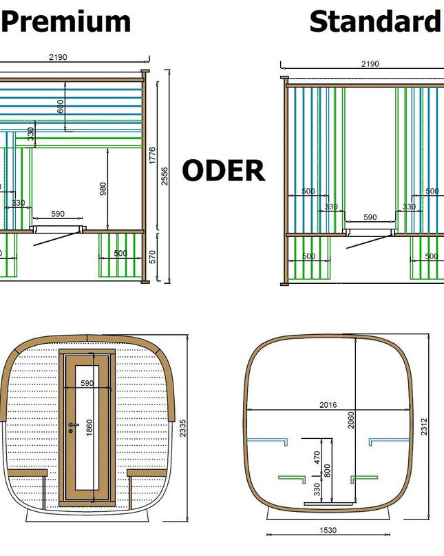 SAUNA EVOLUTION® Square Sauna Luxe Refresh 5