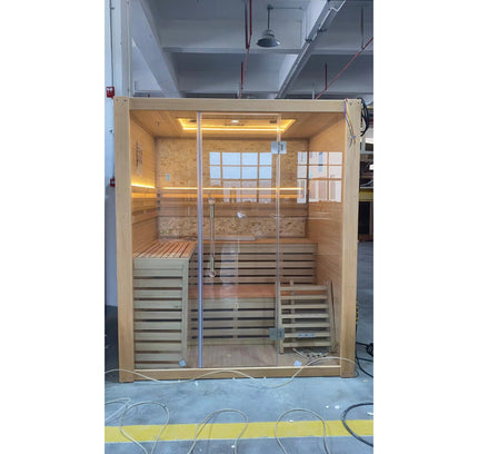 SAUNA EVOLUTION®  Hemlock / Red Cedar Indoor Therapy Wood Steam Sauna Rooms Glass 09