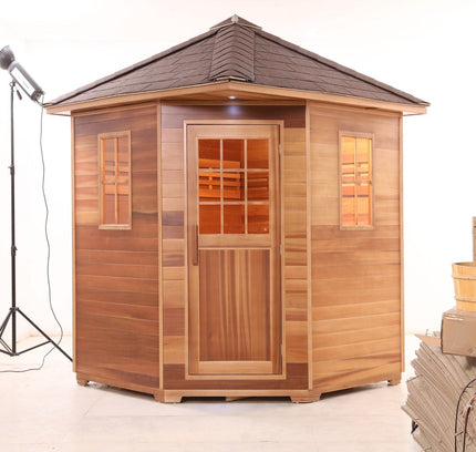 SAUNA EVOLUTION®  Outdoor Wood Steam Sauna（5-6 Person）Cabin 04