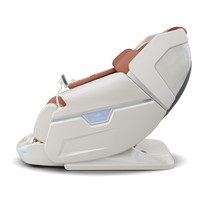 White massage chair with brown accents on a white background